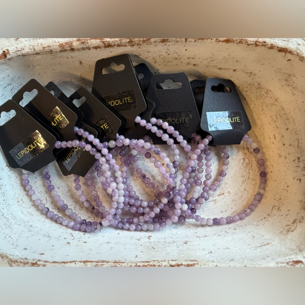 4mm Lepidolite Beaded Bracelet